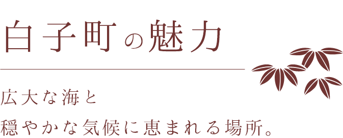 白子町の魅力 広大な海と穏やかな気候に恵まれた町。